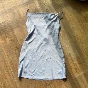 Urban Outfitters Silk Slip Dress in Blue